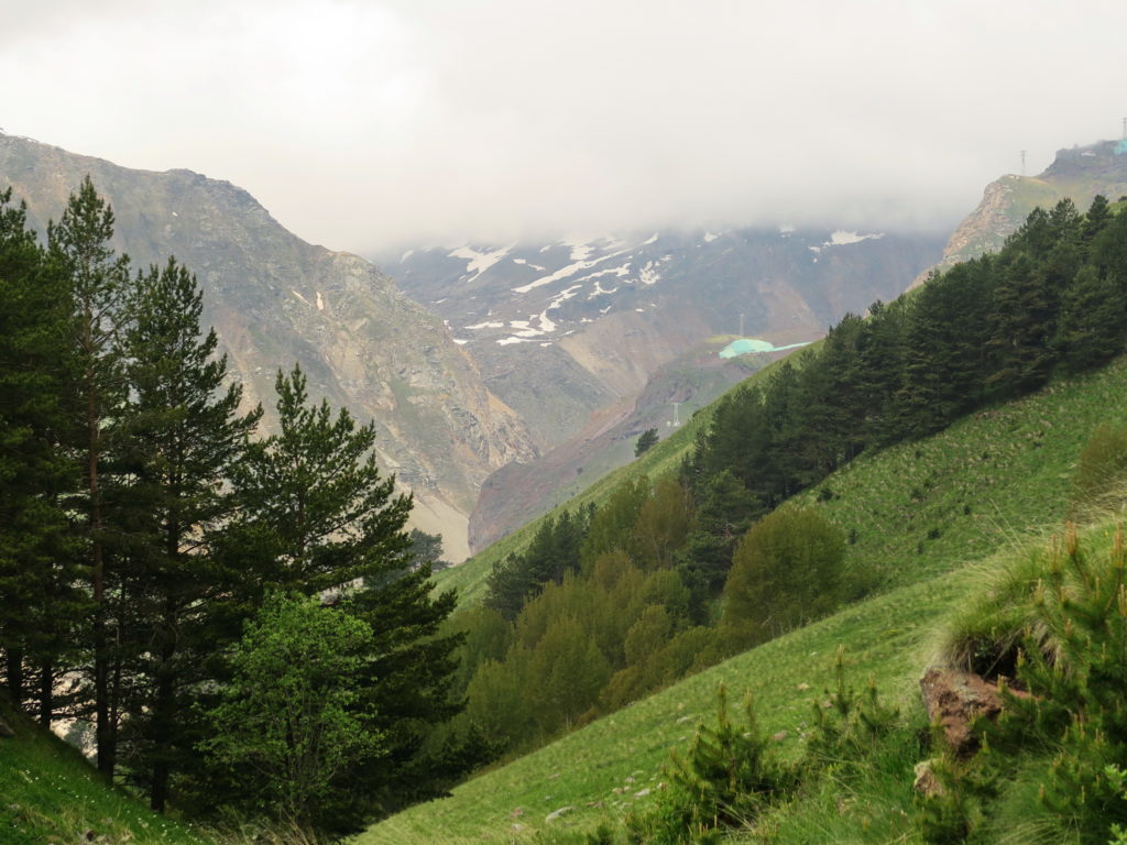 Подножье Эльбруса и Баксанское ущелье из лесной зоны